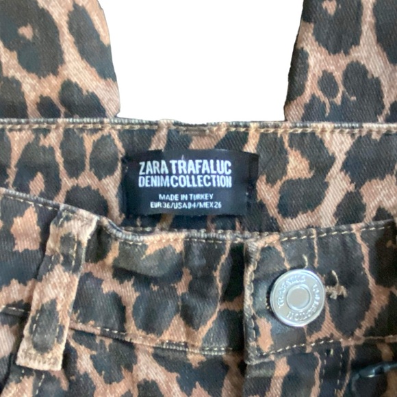 Zara Trafaluc Hi-Rise Skinny Leopard Animal Print Jeans Size 4 NWT - Picture 6 of 9